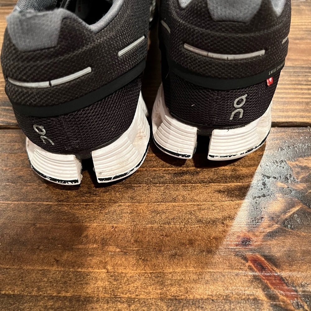 On Running Men's Black Athletic Shoes, size 12, well worn, see pics. - Picture 6 of 9